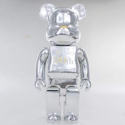 Bestselling Bearbrick 400% 20th Anniversary Silver Electroplated Art Figure 11 Inch Collectible Desk Decoration for Office & Home Display