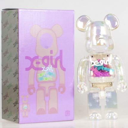 Bestselling Bearbrick 400% X-girl Clear Art Figure 11 Inch Collectible Desk Decoration for Office & Home Display