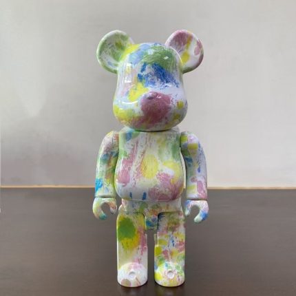 Bestselling Bearbrick 400% Pastel Splash Paint Art Figure 11 Inch Collectible Desk Decoration for Office & Home Display