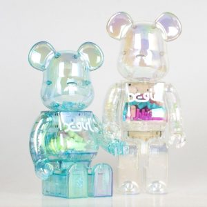 Bearbrick400暴力熊电镀透明粉蓝X Gir创意客厅摆件