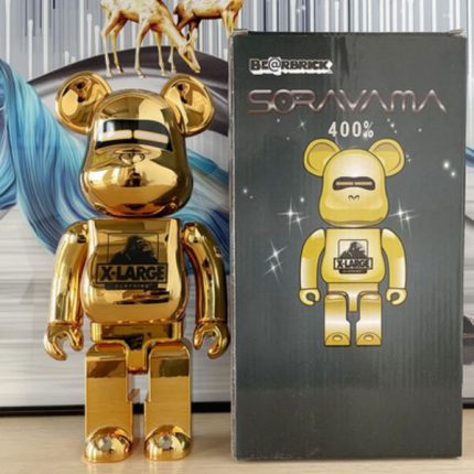 Bestselling Bearbrick 400% Project Mercury Astronaut Gold Electroplated Art Figure 11 Inch Collectible Desk Decoration for Office & Home Display