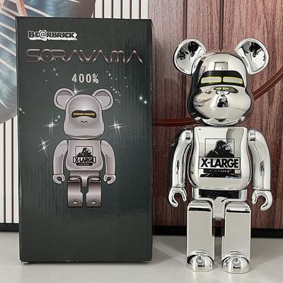 Bestselling Bearbrick 400% Project Mercury Astronaut Silver Electroplated Art Figure 11 Inch Collectible Desk Decoration for Office & Home Display