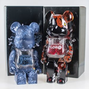 bearbrick400暴力熊永生花蓝色玫瑰花情人节七夕爱人礼物肚中花