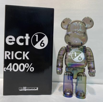 Bestselling Bearbrick 400% Ect Rick 1/6 Iridescent Transparent Art Figure 11 Inch Collectible Desk Decoration for Office & Home Display