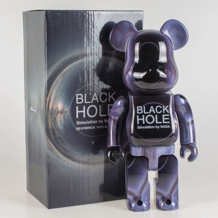 Bestselling Bearbrick 400% Black Hole Purple Metallic Figure 11inch Office Desk Ornament