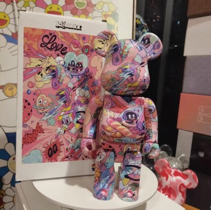 Bestselling Bearbrick 400% Colorful Graffiti Collage Figure 11inch Office Desk Ornament