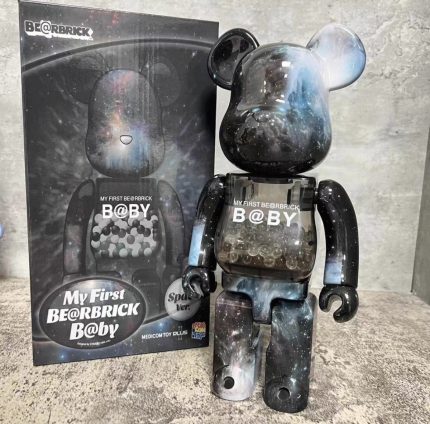 Bestselling Bearbrick 400% My First Baby Dark Starry Sky Figure 11 Inch Collectible Desk Decoration for Office & Home Display