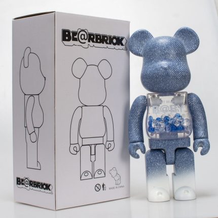 Bestselling Bearbrick 400% My First Baby Denim Gradient Figure 11 Inch Collectible Desk Decoration for Office & Home Display