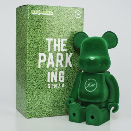 Bestselling Bearbrick 400% Green Flocked The Parking Ginza Figure 11 Inch Collectible Desk Decoration for Office & Home Display