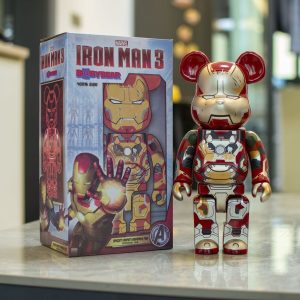 Bearbrick400钢铁侠3战损IronMan3暴力熊公仔摆件