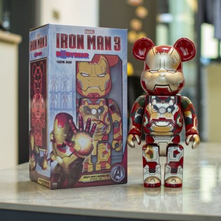 Hot Selling Bearbrick 400% Iron Man MK42 Violent Bear Figure 11 Inch Office Desktop Ornament