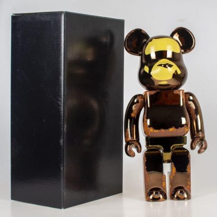 Hot Selling Bearbrick 400% BAPE Ape Head Electroplated Violent Bear Figure 11 Inch Office Desktop Ornament