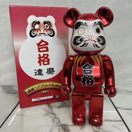 Hot Selling Bearbrick 400% Daruma Pass Electroplated Violent Bear Figure 11 Inch Office Desktop Ornament