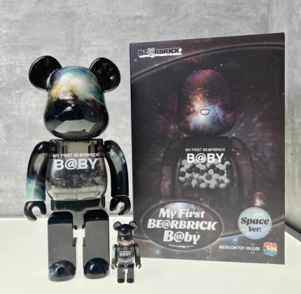 Hot Selling Bearbrick 400% + 100% My First Bearbrick Baby Galaxy Violent Bear Figure 11 Inch Office Desktop Ornament
