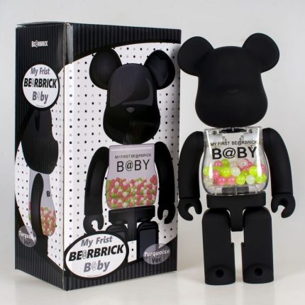 Bestselling Bearbrick 400% My First Baby Matte Black Figure 11 Inch Collectible Desk Decoration for Office & Home Display