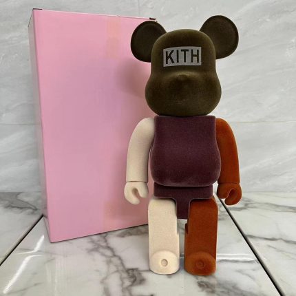 Bestselling Bearbrick 400% KITH Maroon Color Block Figure 11 Inch Collectible Desk Decoration for Office & Home Display