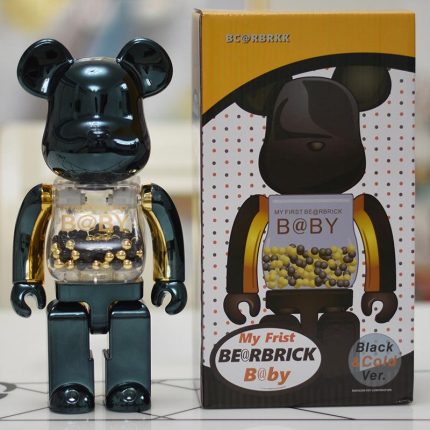 Bestselling Bearbrick 400% My First Baby Black Gold Figure 11 Inch Collectible Desk Decoration for Office & Home Display
